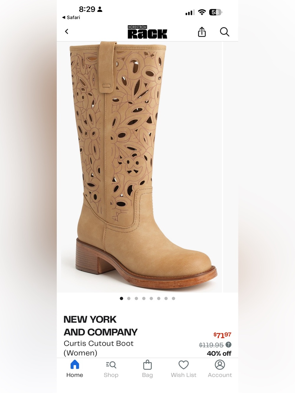 NY&Co Curtis Camel Cut-out Tall Boots